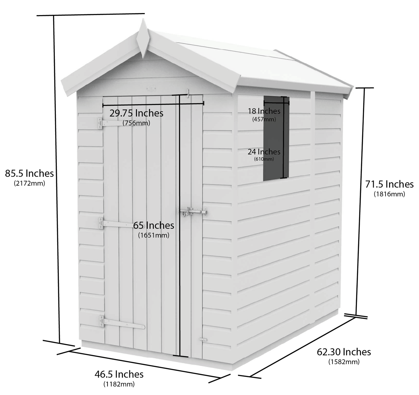4 x 5  Apex Security Shed - view 6