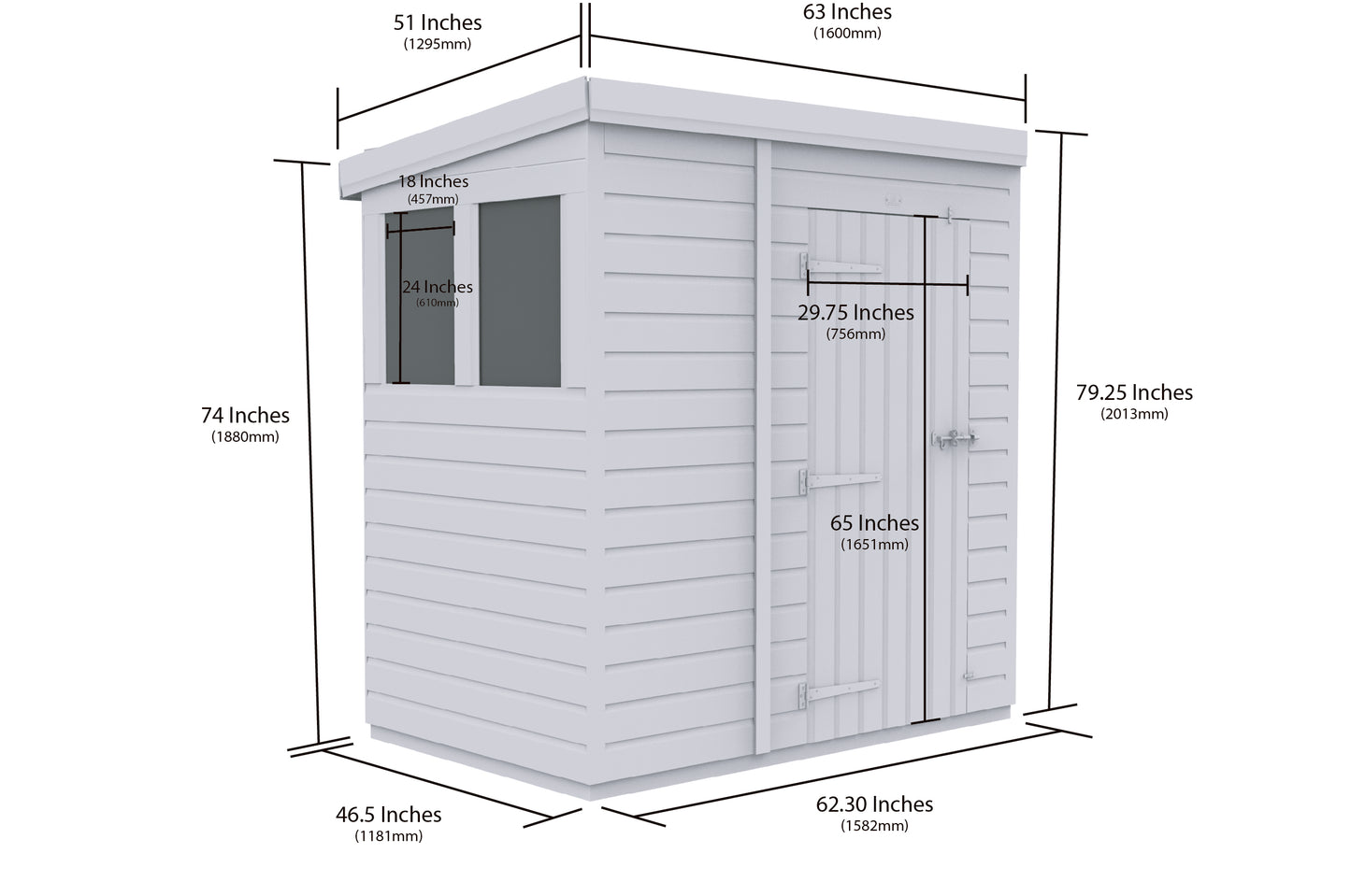 5 x 4 Security Pent Shed - view 4