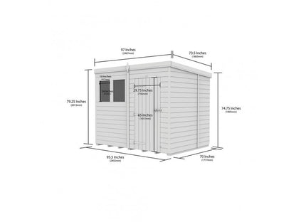 6 x 8 Pent Shed (Double Door, No Windows) - view 3