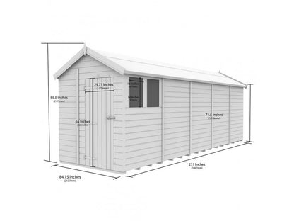 7 x 20 Apex Shed (Single Door, No Windows) - view 3