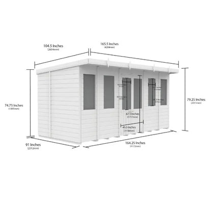 14 x 8 Pent Summer House - view 3
