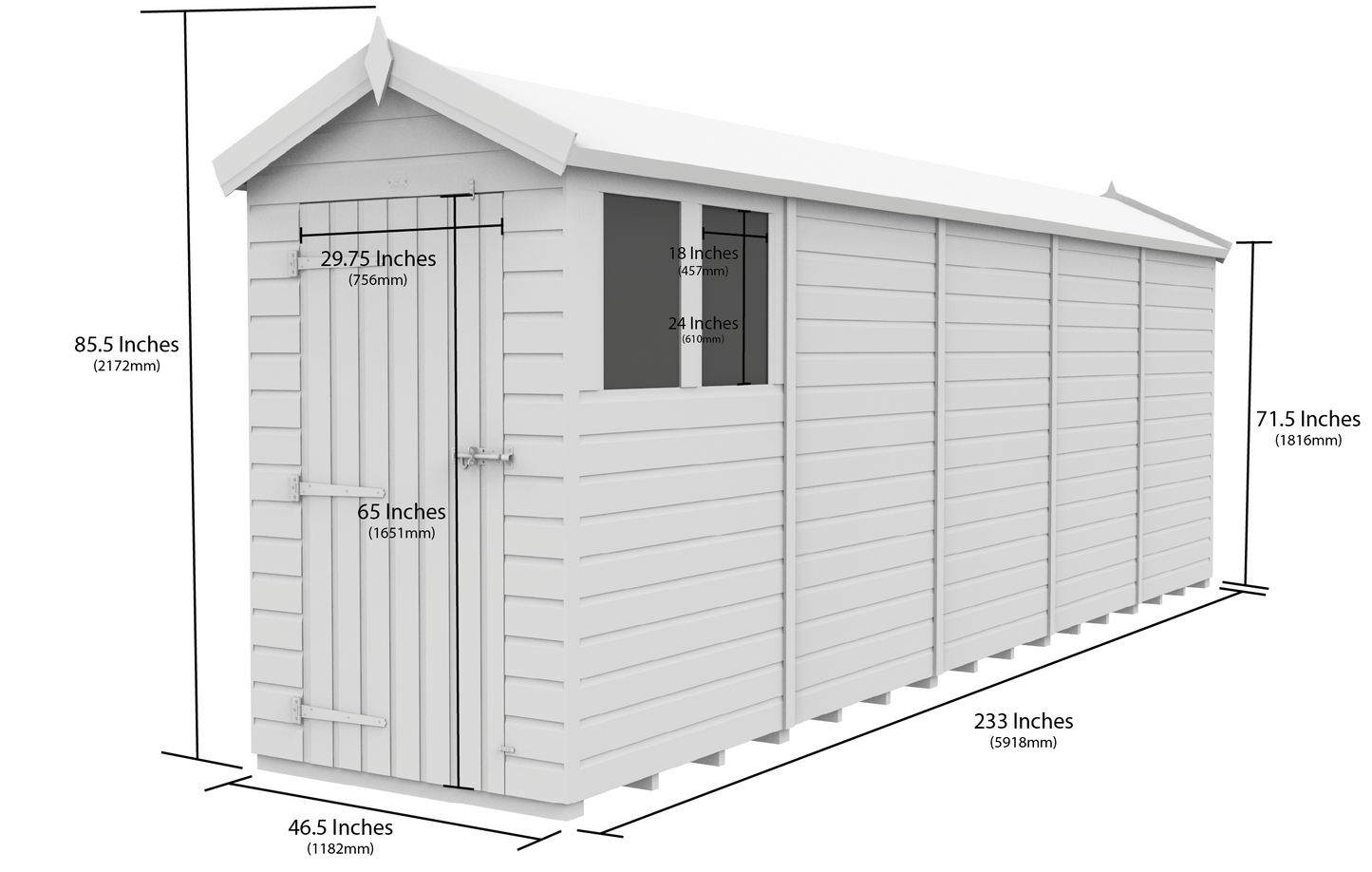 4 x 20 Apex Security Shed - view 3