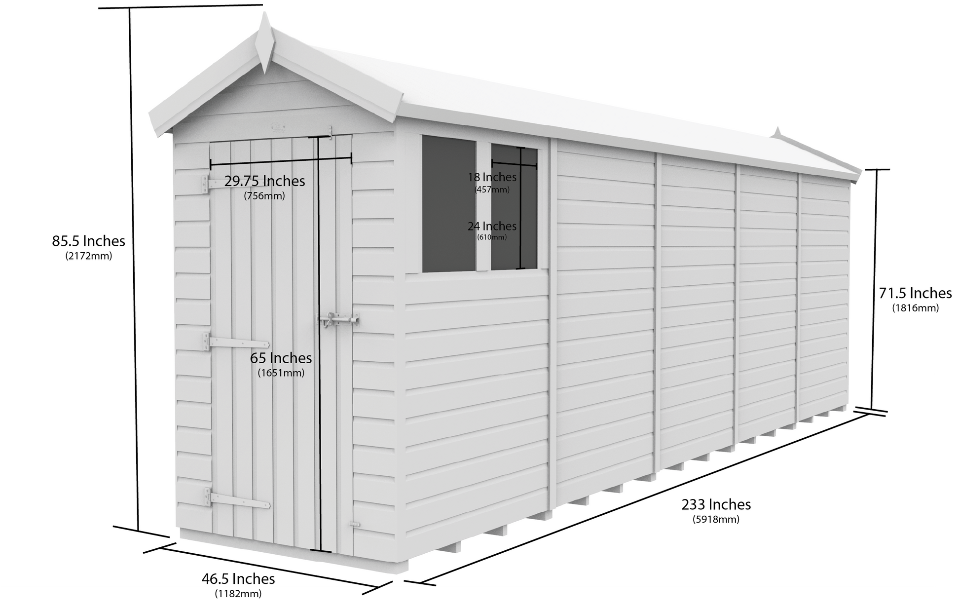 4 x 20 Apex Security Shed - view 3