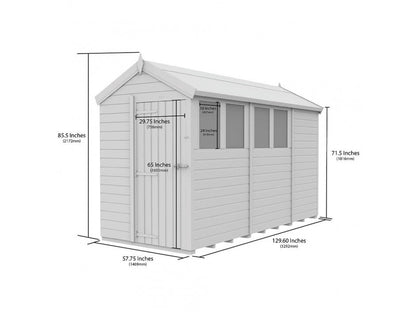 5 x 11 Apex Shed (Single Door, With Windows) - view 4