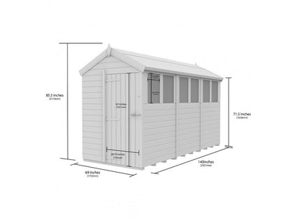 5 x 12 Apex Shed (Single Door, With Windows) - Apex Shed