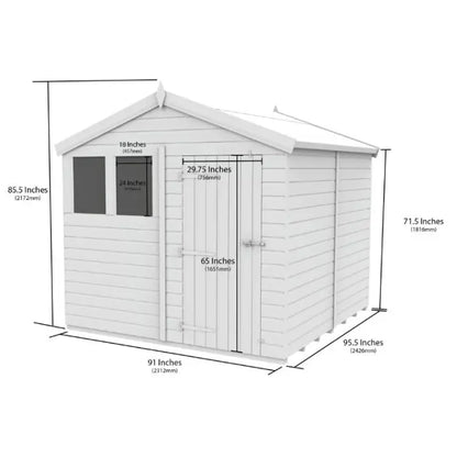 8 x 8 Apex Shed (Double Door, No Windows) - view 4