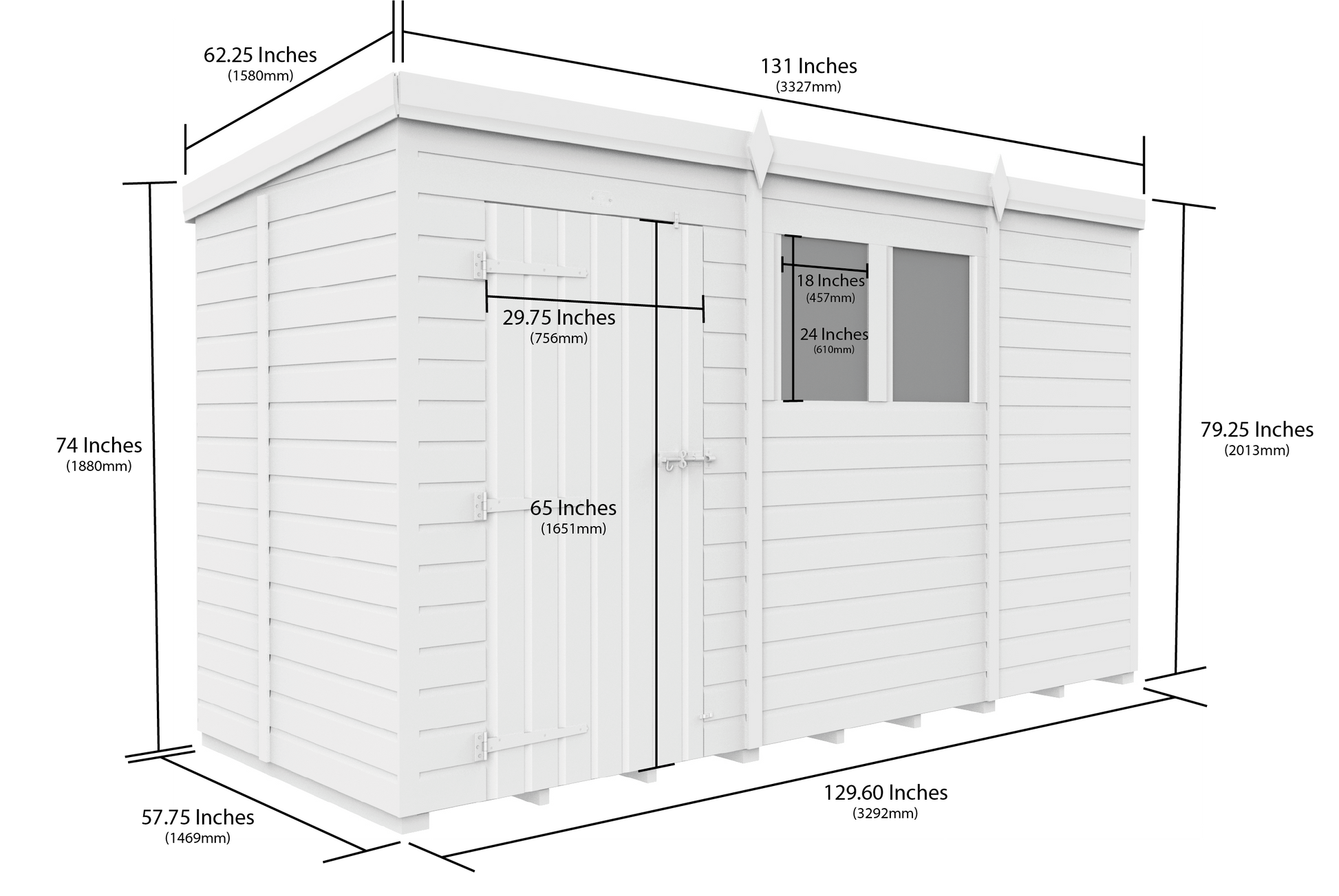 11 x 5 Security Pent Shed - view 3