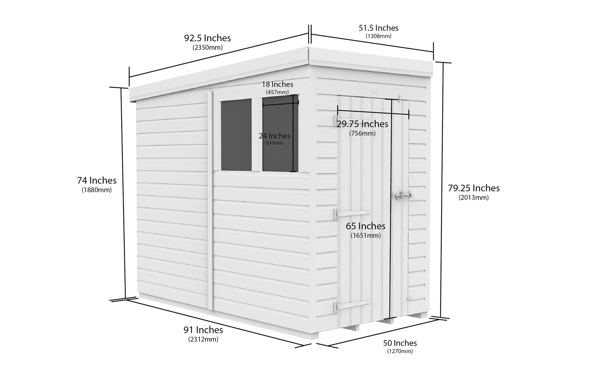 4 x 8 Security Pent Shed - view 5