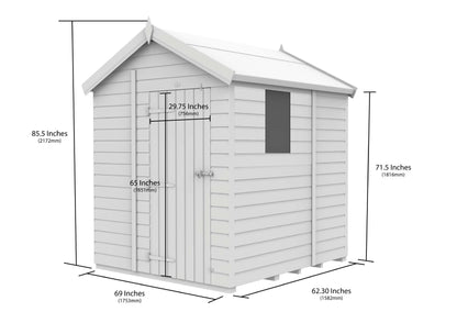 6 x 5 Apex Security Shed - view 6
