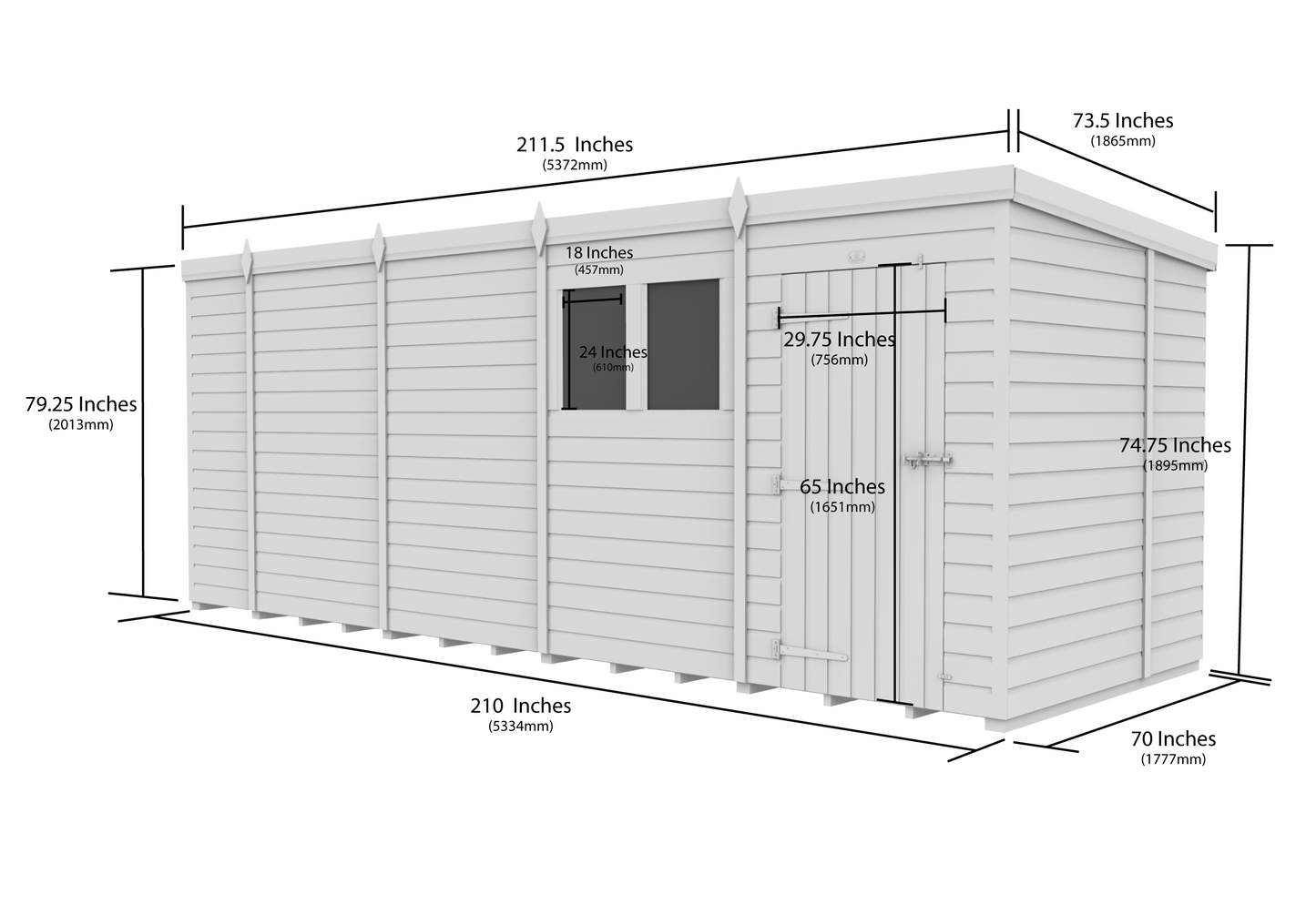 18 x 6  Security Pent Shed - view 5