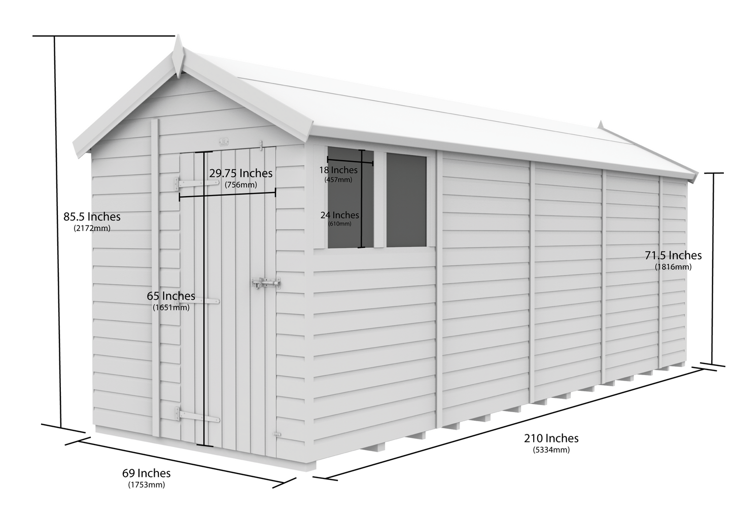 6 x 18 Apex Security Shed - view 5