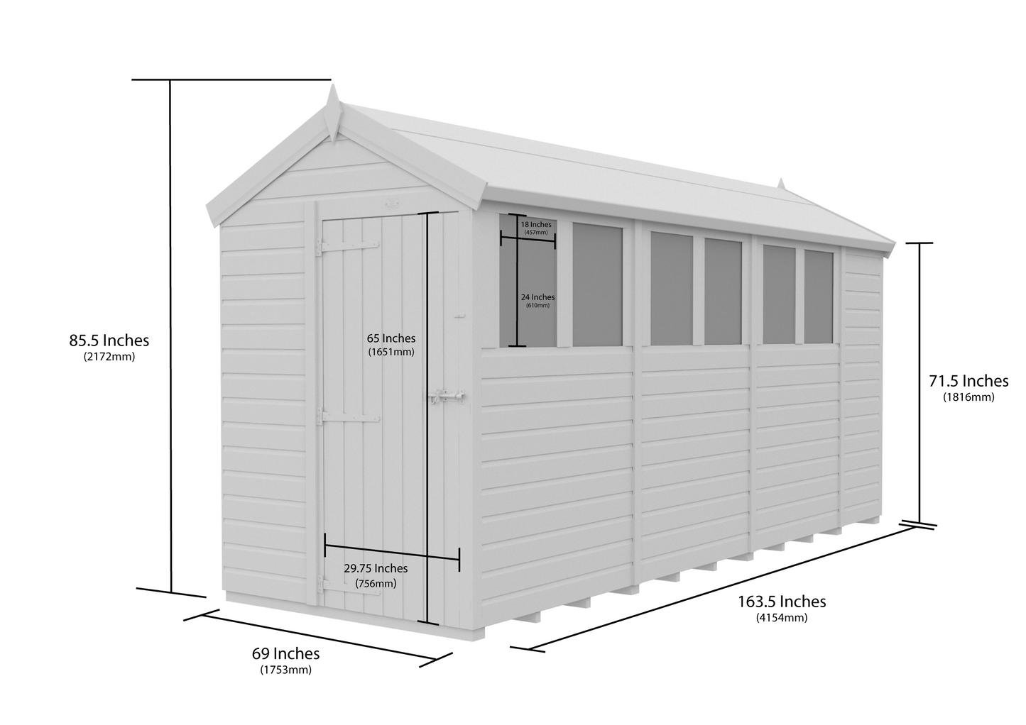 5 x 14 Apex Security Shed - view 5