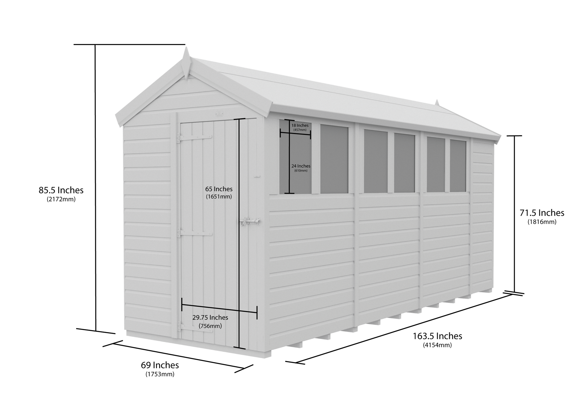 5 x 14 Apex Security Shed - view 5