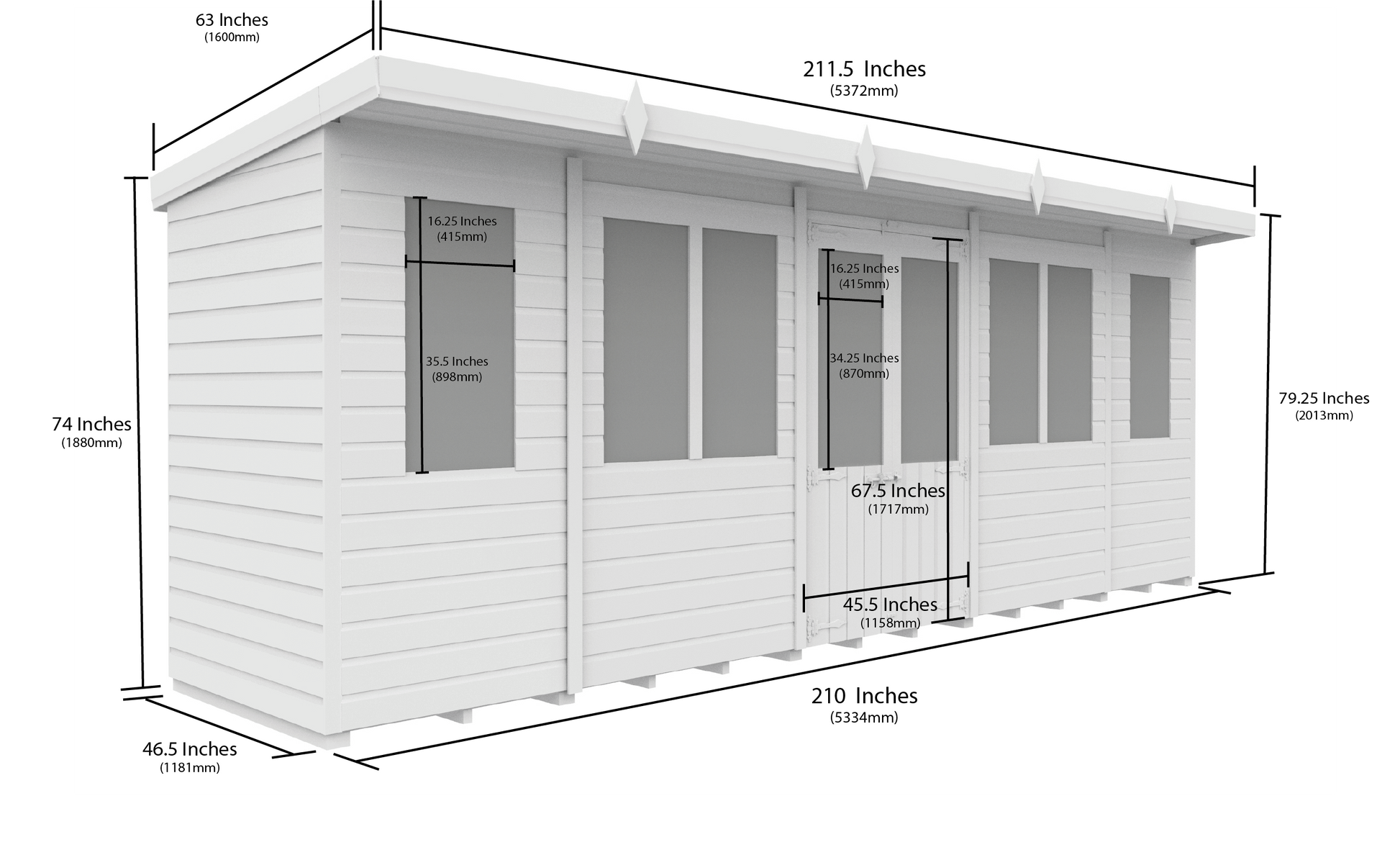 18 x 4 Pent Summer House - view 3