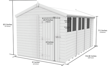 8 x 13 Apex Security Shed - view 5