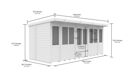 16 x 7 Pent Summer House - view 3