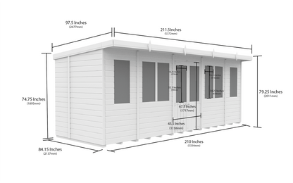 18 x 7 Pent Summer House - view 3