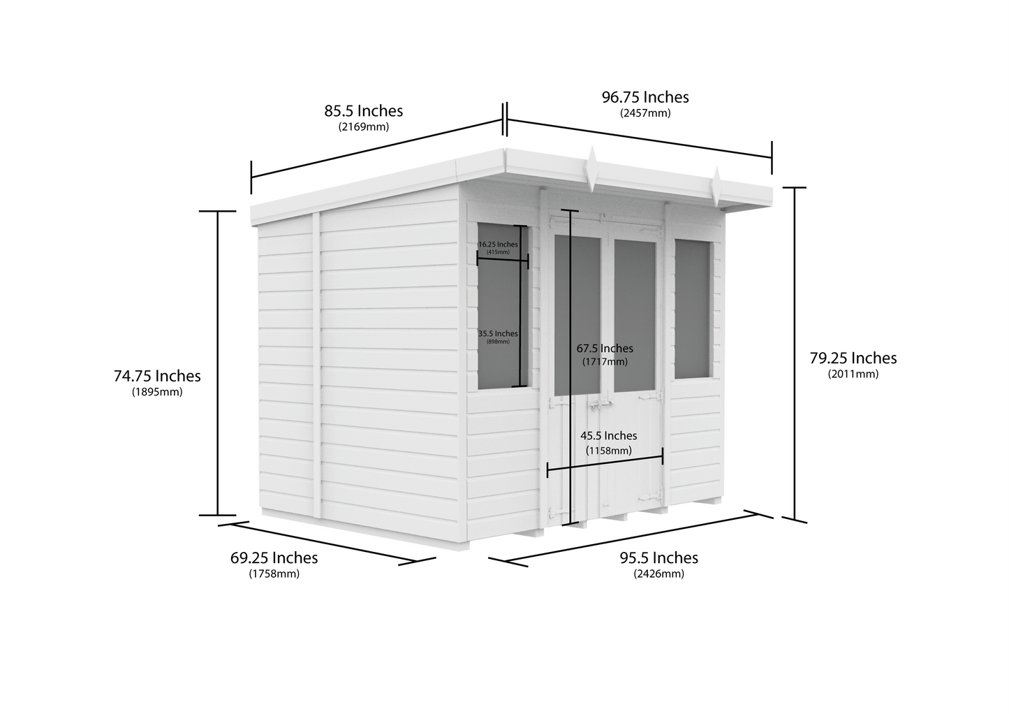 8 x 6 Pent Summer House - view 4