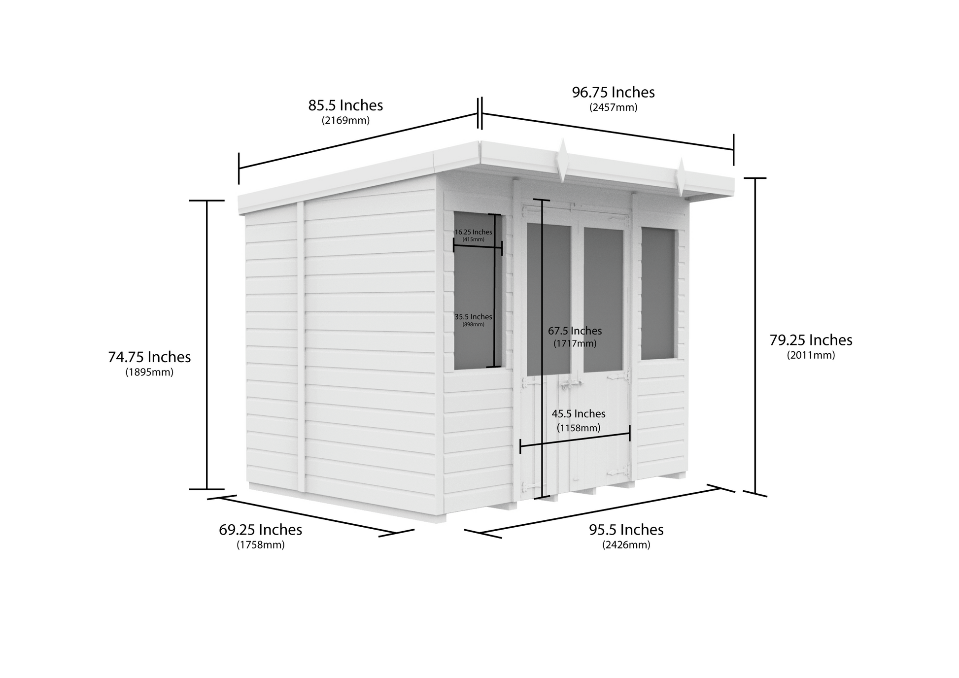 8 x 6 Pent Summer House - view 4
