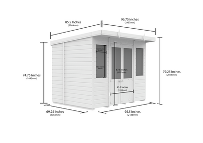8 x 6 Pent Summer House - view 4