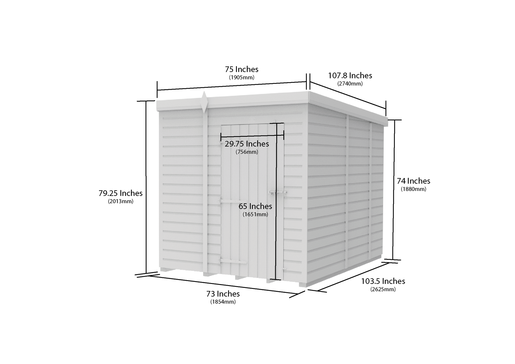 6 x 9 Pent Shed (Single Door, With Windows) - view 4