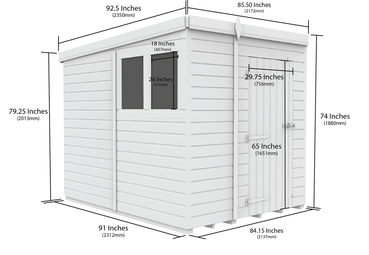 7 x 8 Security Pent Shed - view 5