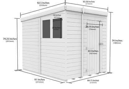 7 x 8 Security Pent Shed - view 5