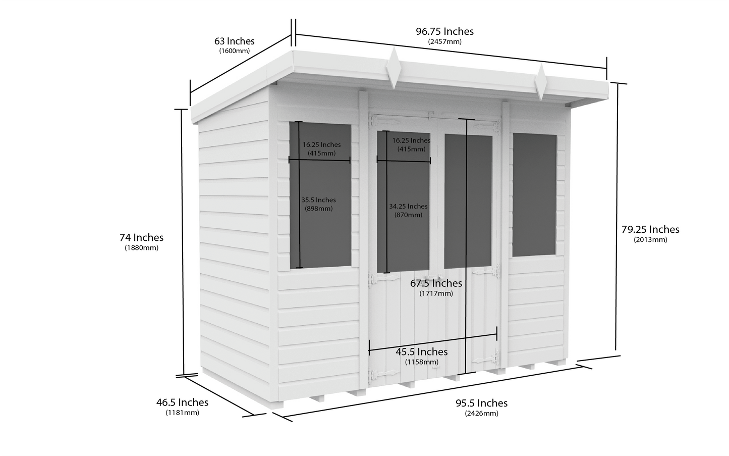 8 x 4 Pent Summer House - view 4