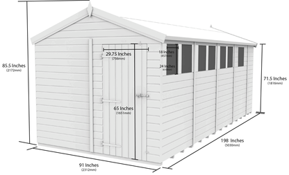 8 x 17  Apex Security Shed - view 5