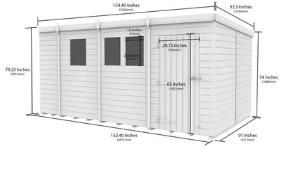 13 x 8 Security Pent Shed - view 5