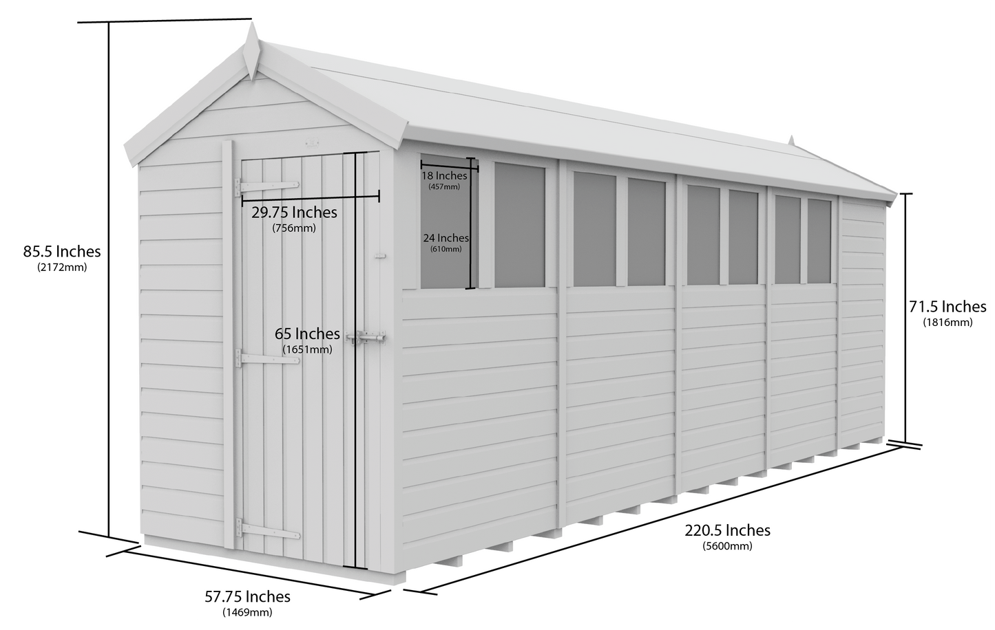 5 x 19 Apex Security Shed - view 6