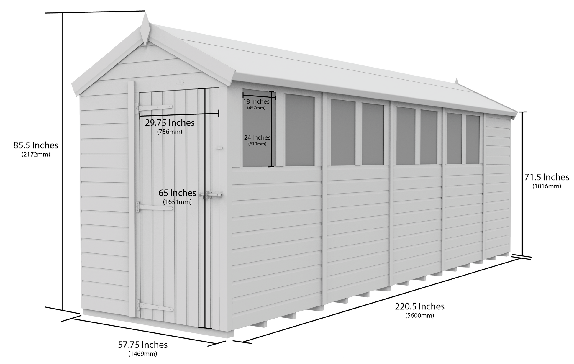 5 x 19 Apex Security Shed - view 6