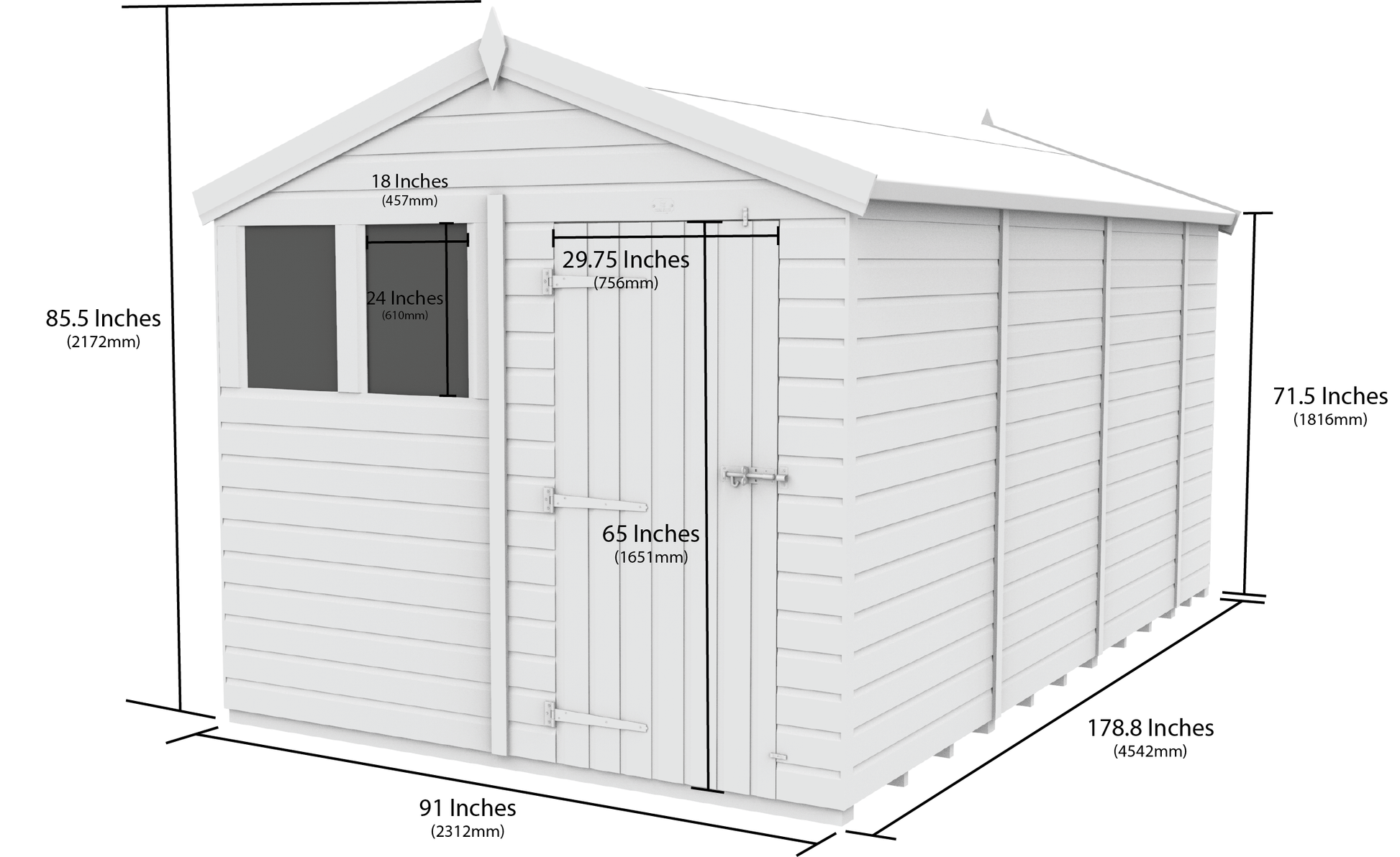8 x 15  Apex Security Shed - view 5