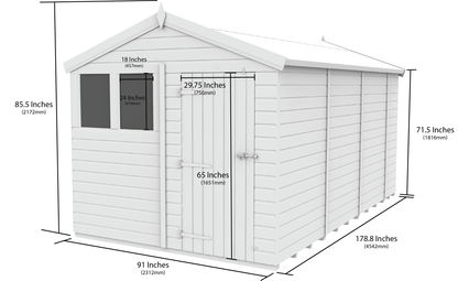 8 x 15  Apex Security Shed - view 5