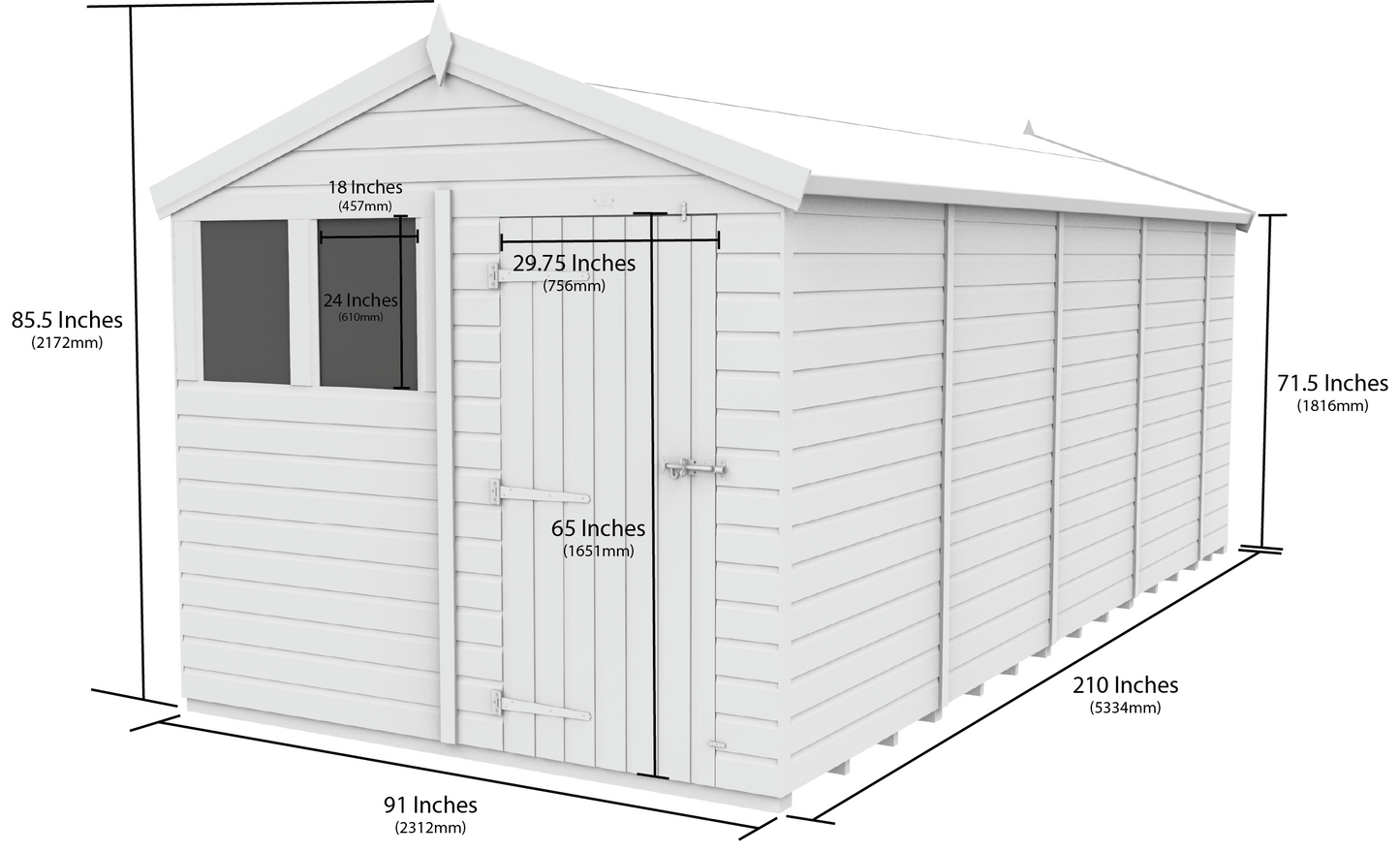 8 x 18 Apex Security Shed - view 6