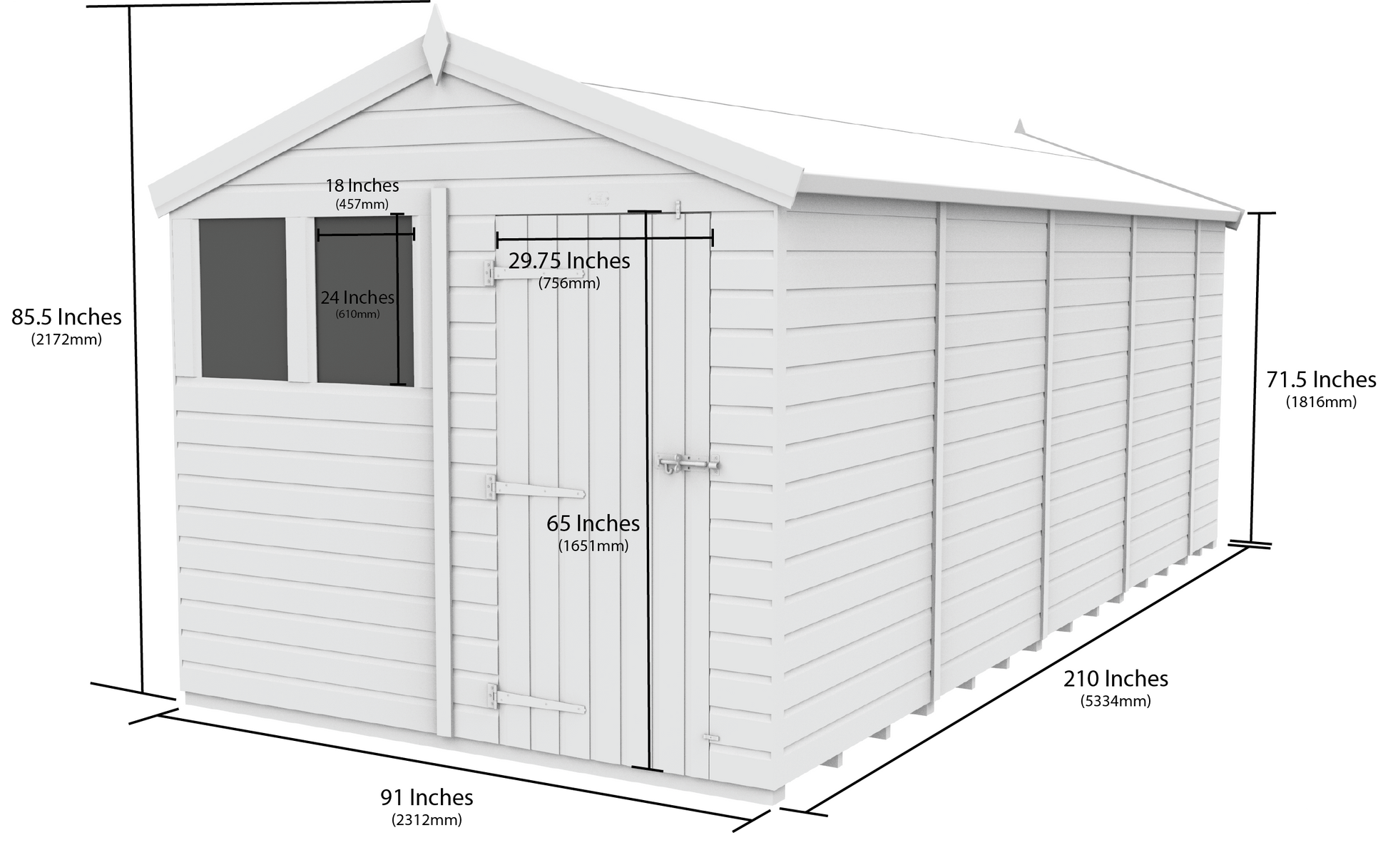 8 x 18 Apex Security Shed - view 6