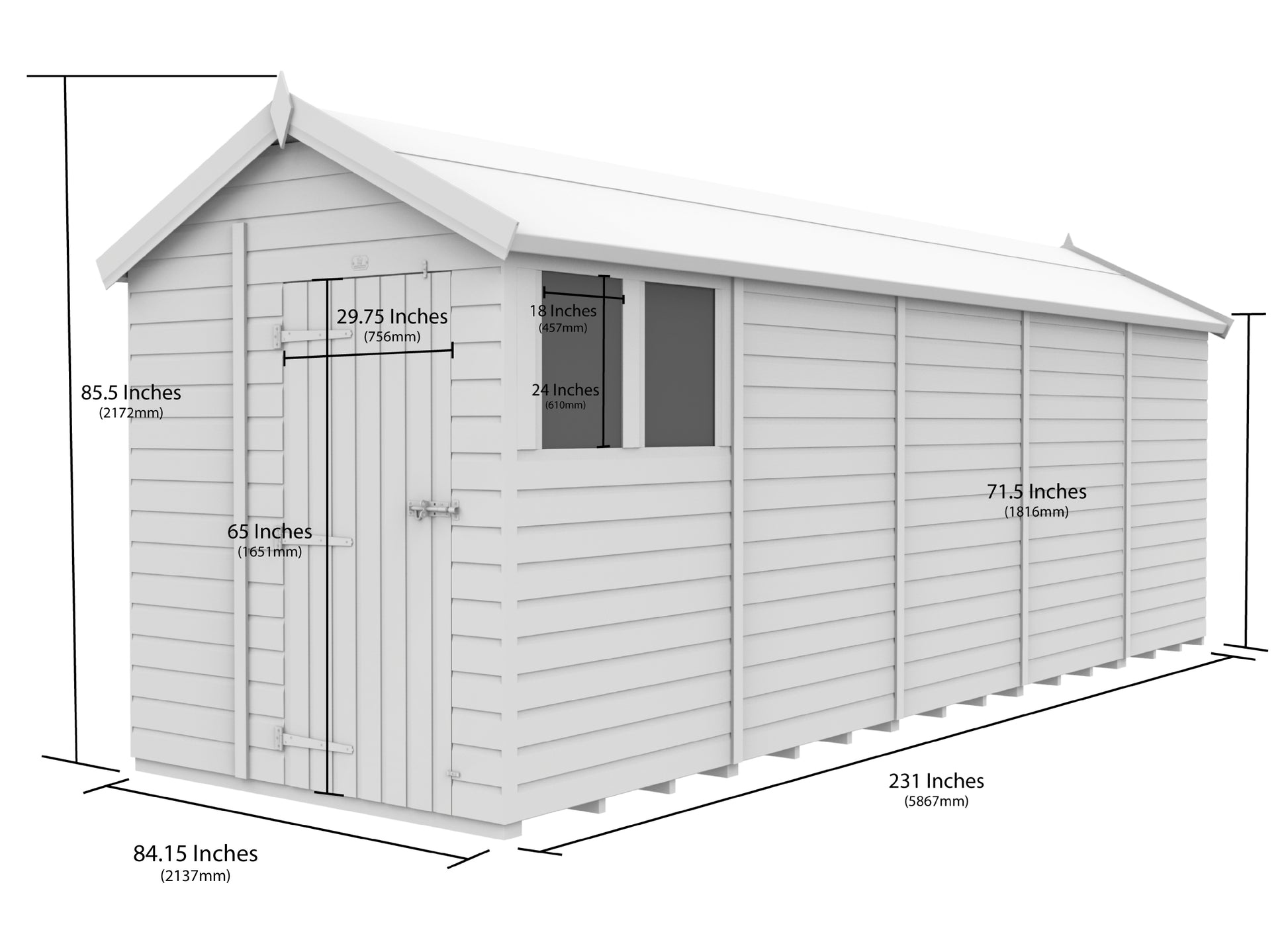 7 x 20 Apex Security Shed - view 5