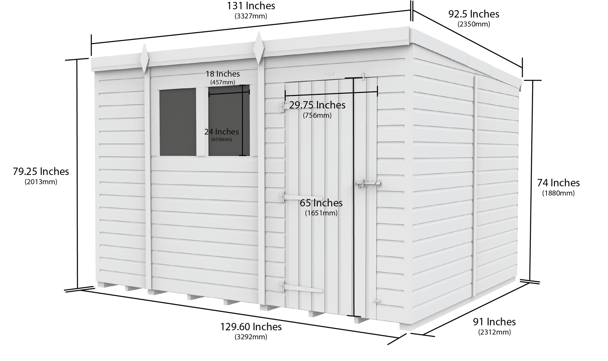 11 x 8 Security Pent Shed - view 5