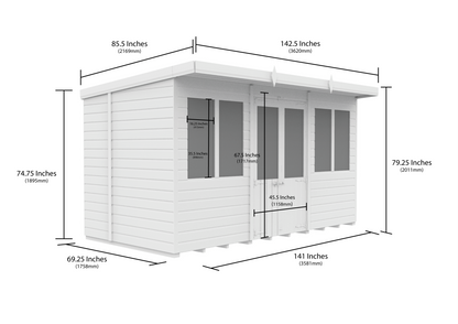 12 x 6 Pent Summer House - view 4