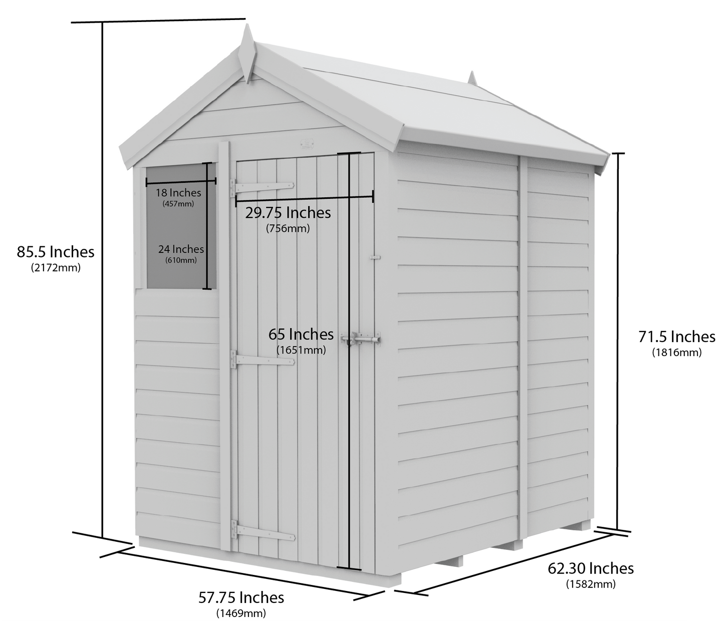 5 x 5 Apex Security Shed - view 6