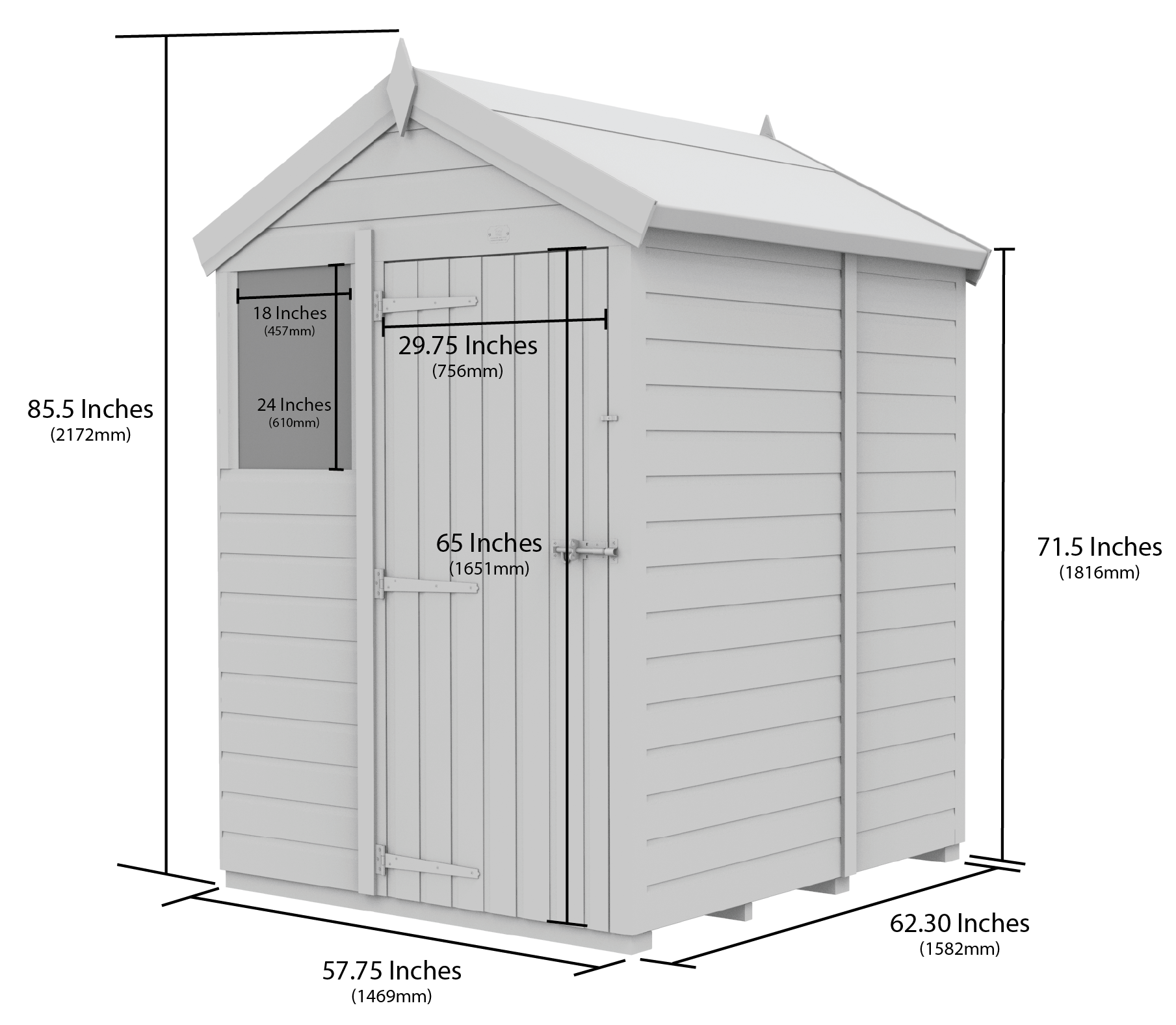 5 x 5 Apex Security Shed - view 6