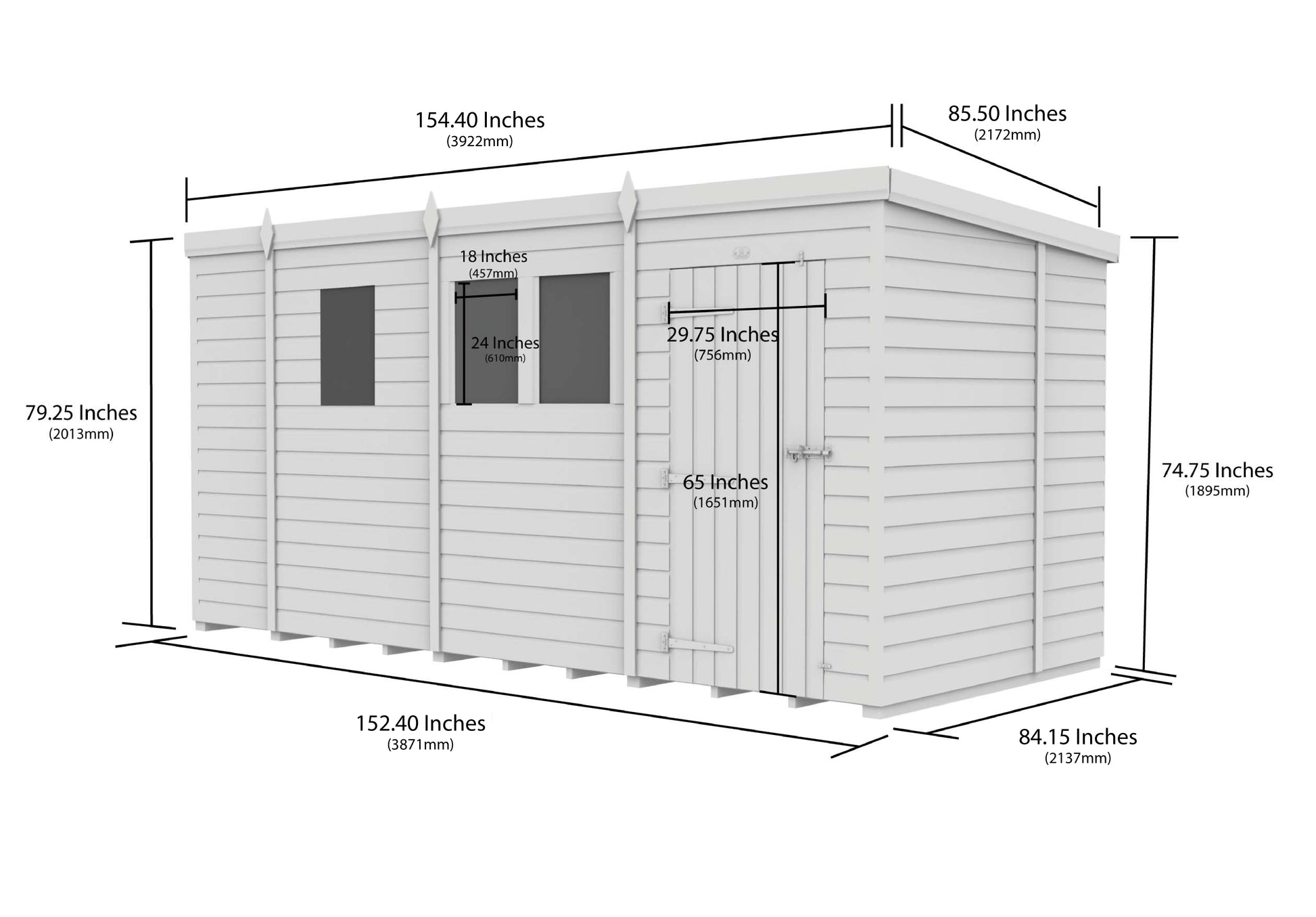 13 x 7 Security Pent Shed - view 6