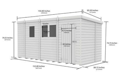 13 x 7 Security Pent Shed - view 6