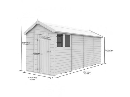 7 x 16 Apex Shed (Single Door, With Windows) - view 4