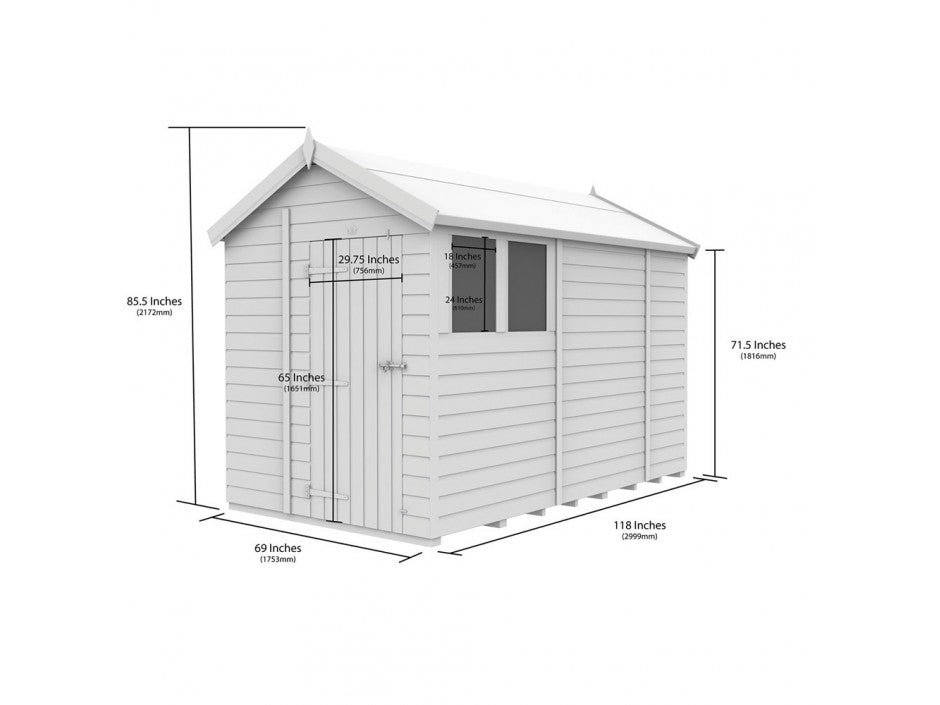 6 x 10 Apex Shed (Double Door, No Windows) - view 4