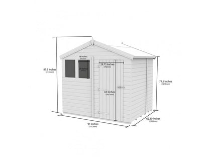 8 x 5 Apex Shed (Double Door, With Windows) - view 3