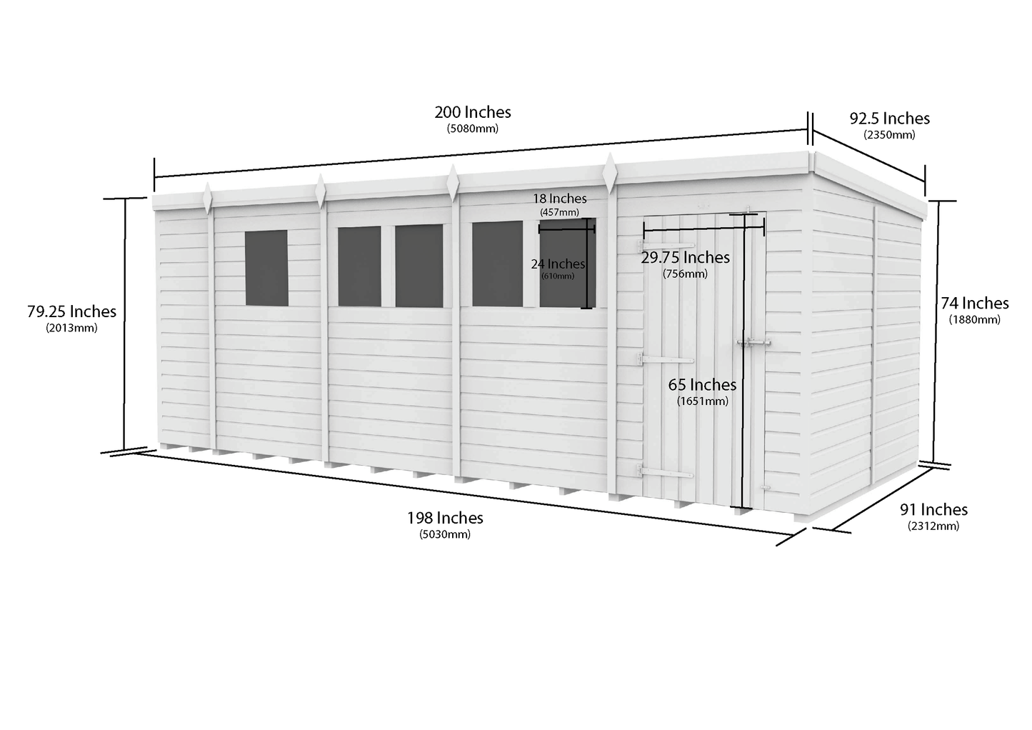 17 x 8 Security Pent Shed - view 5