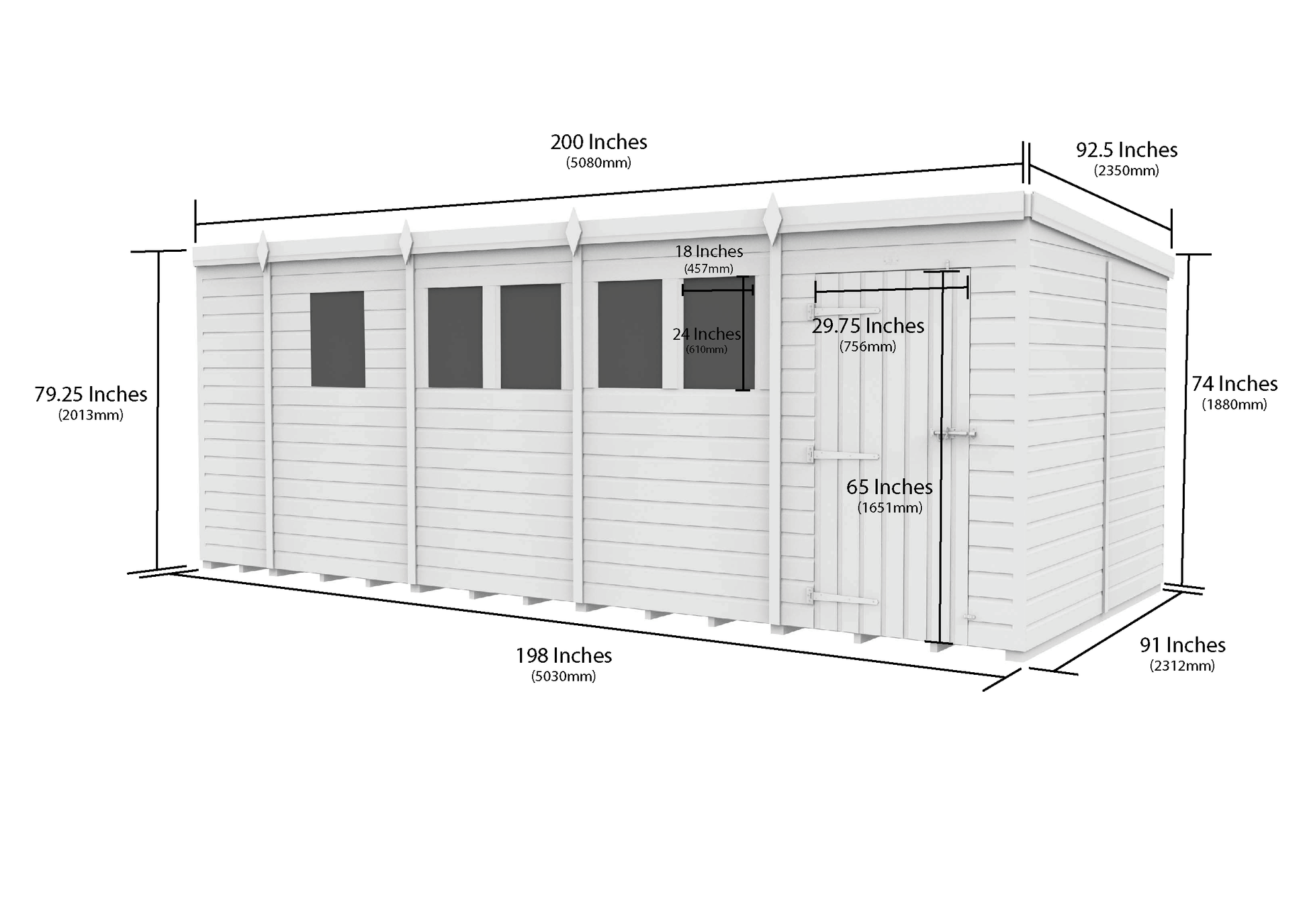 17 x 8 Security Pent Shed - view 5