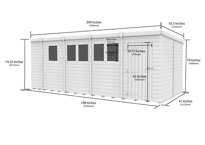 17 x 8 Security Pent Shed - view 5