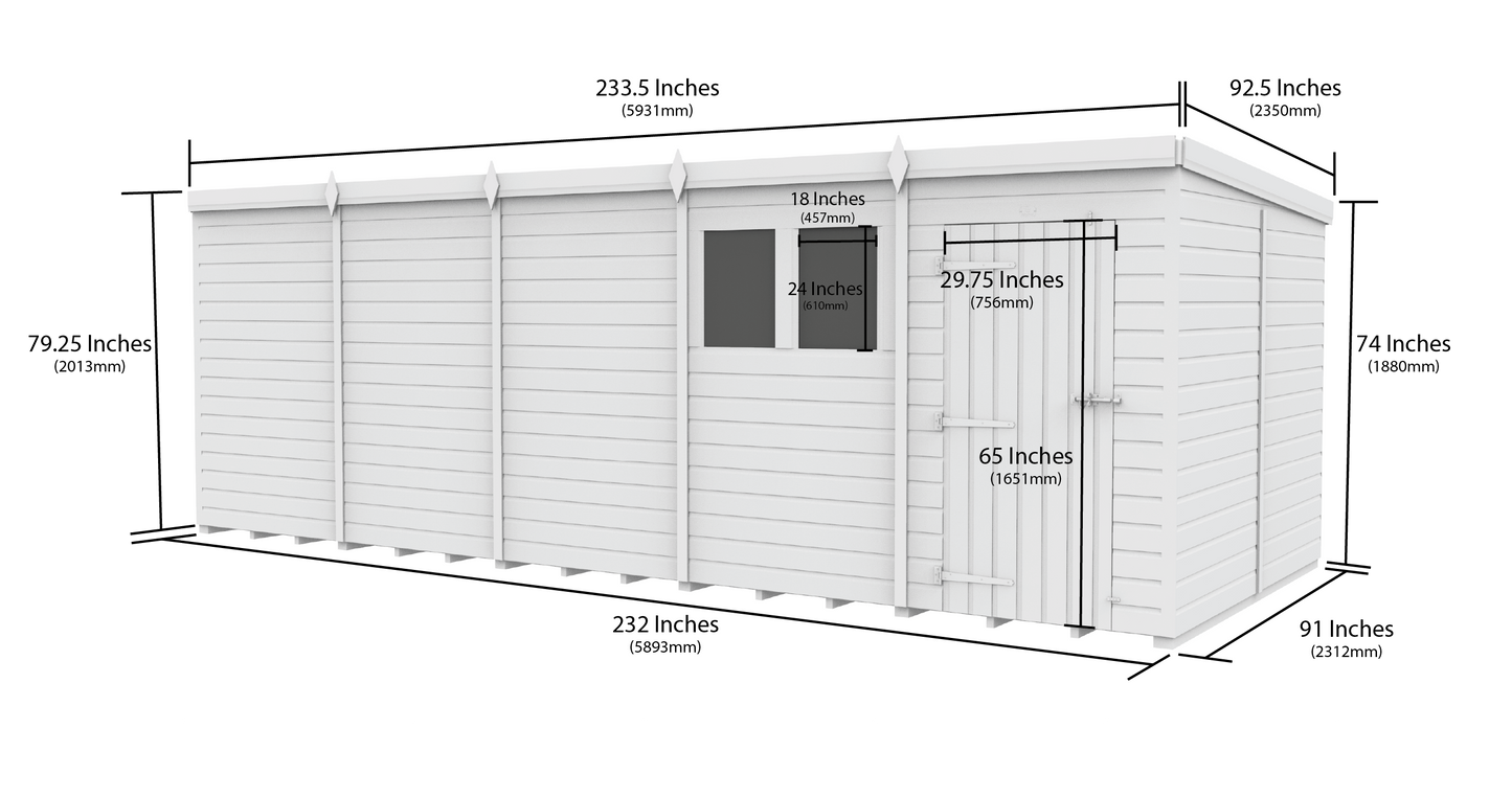 20 x 8 Security Pent Shed - view 3